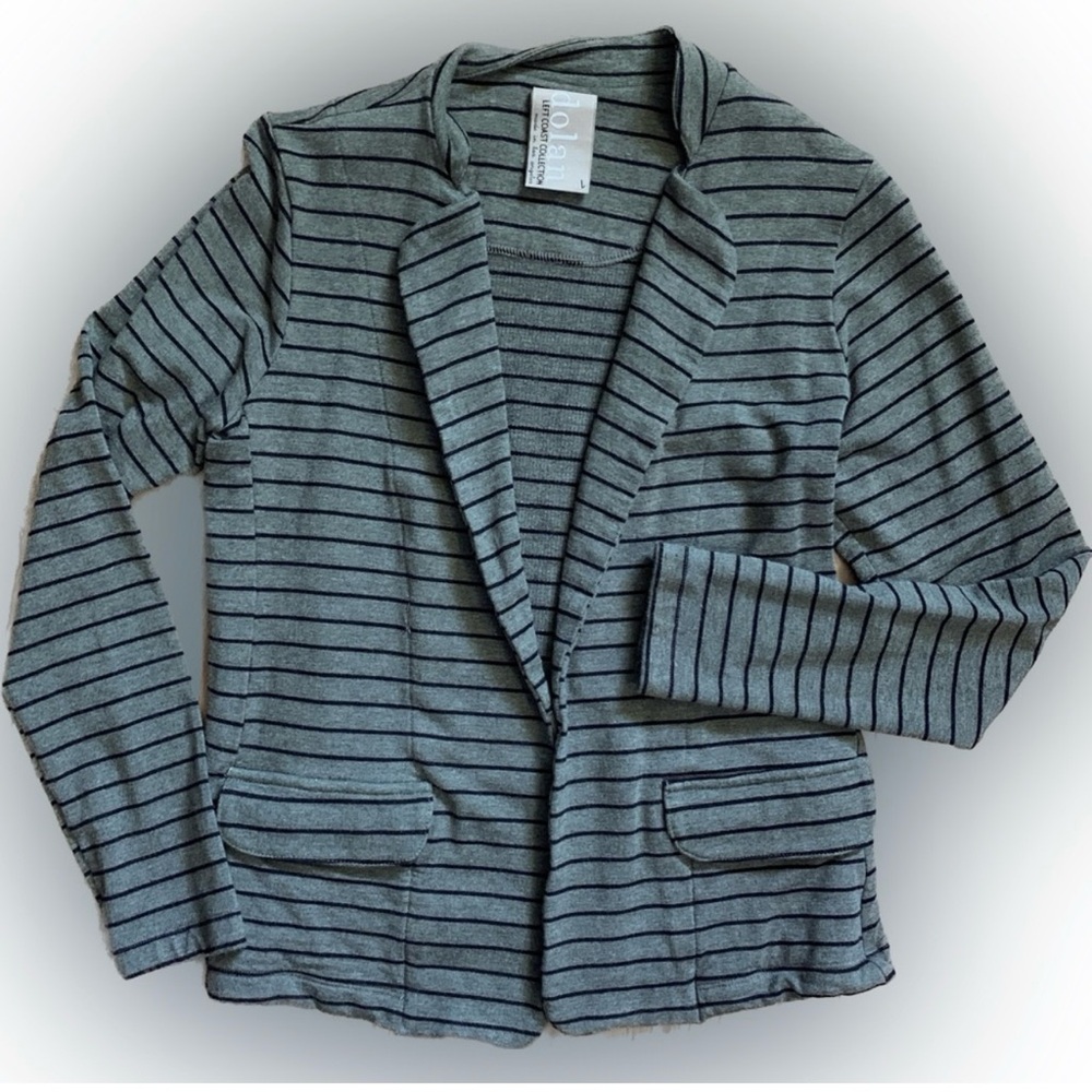 Lola P Striped Blazer - Gray and Black